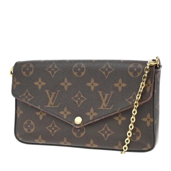 LOUIS VUITTON Pochette Felicie Chain Shoulder Bag Monogram Brown M61276 54CA033 - Picture 1 of 14